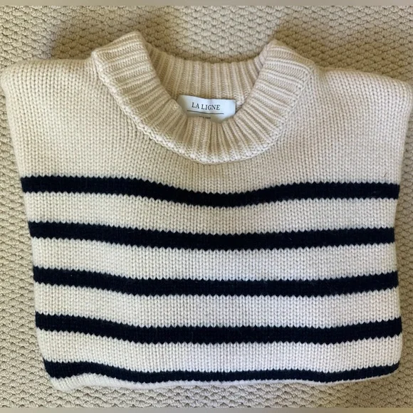 La Ligne Marin Sweater. S. Cream/Navy. EUC. - Picture 11 of 12